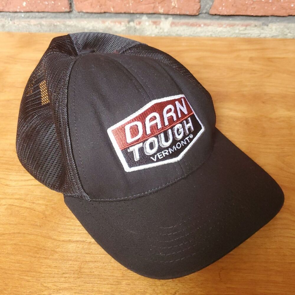 Darn Tough Vermont Socks Adjustable Snapback Mesh Hat Black Embroidered USA Made